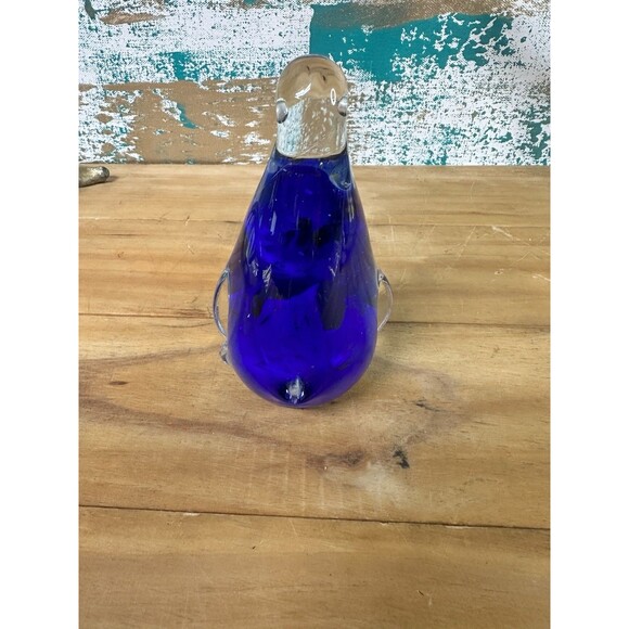 Vtg Art Glass Penguin Paperweight Figurine Sculpture 5” - Picture 3 of 4